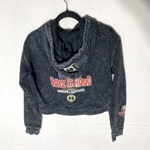 Cross Colours Boyz N Tha Hood 30th Anniversary Black Acid Wash Cropped Hoodie XS